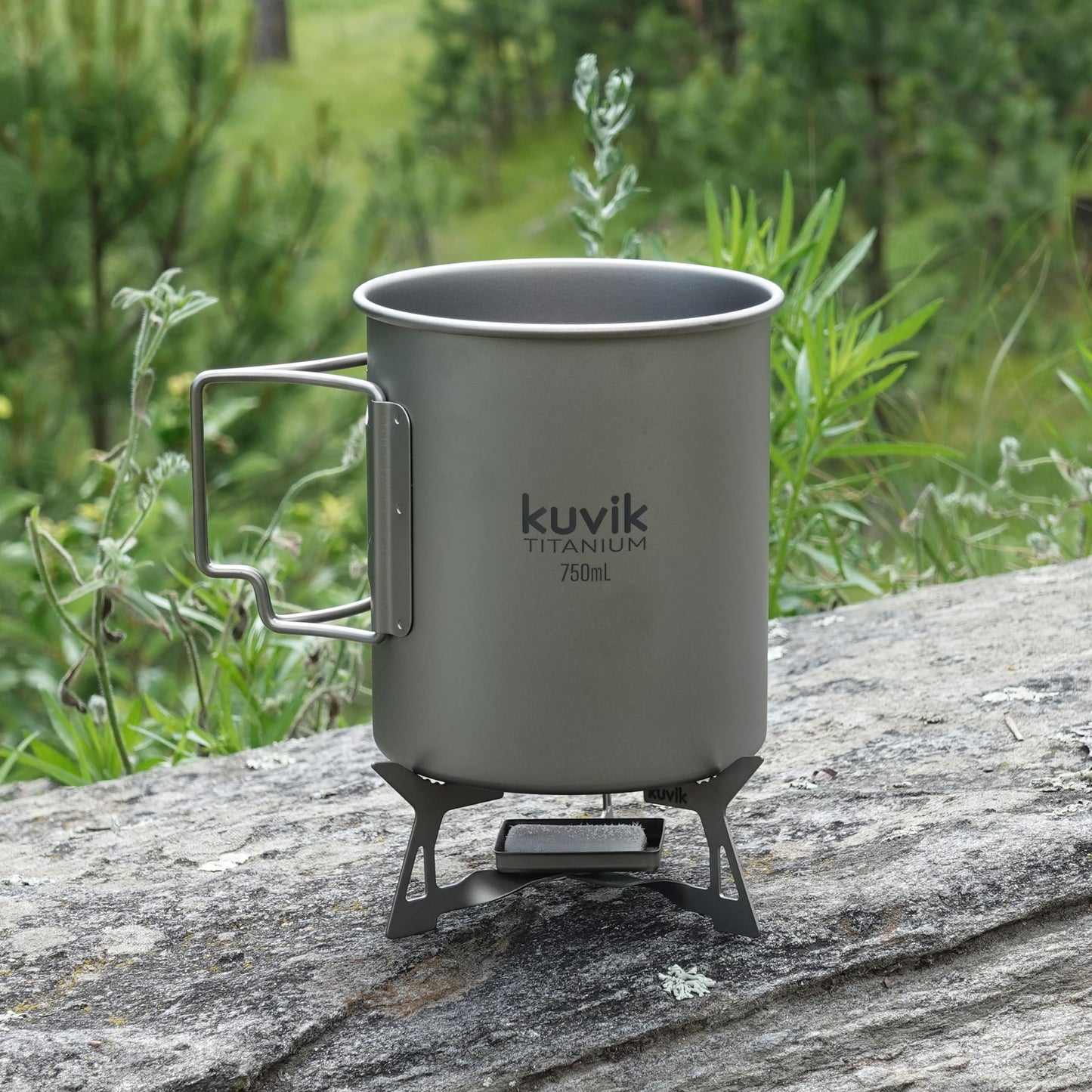 Kuvik Titanium Pot with Lid 750ml (25.4 oz) - Ultralight and Compact Pot for Backpacking, Camping, and Survival