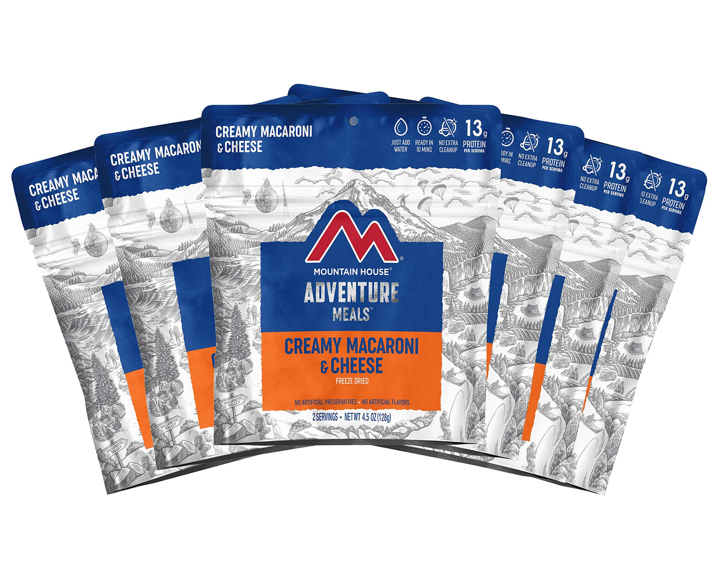 Mountain House Creamy Macaroni & Cheese (6-Pack) and Lasagna with Meat Sauce (6-Pack) | Freeze Dried Backpacking & Camping Food
