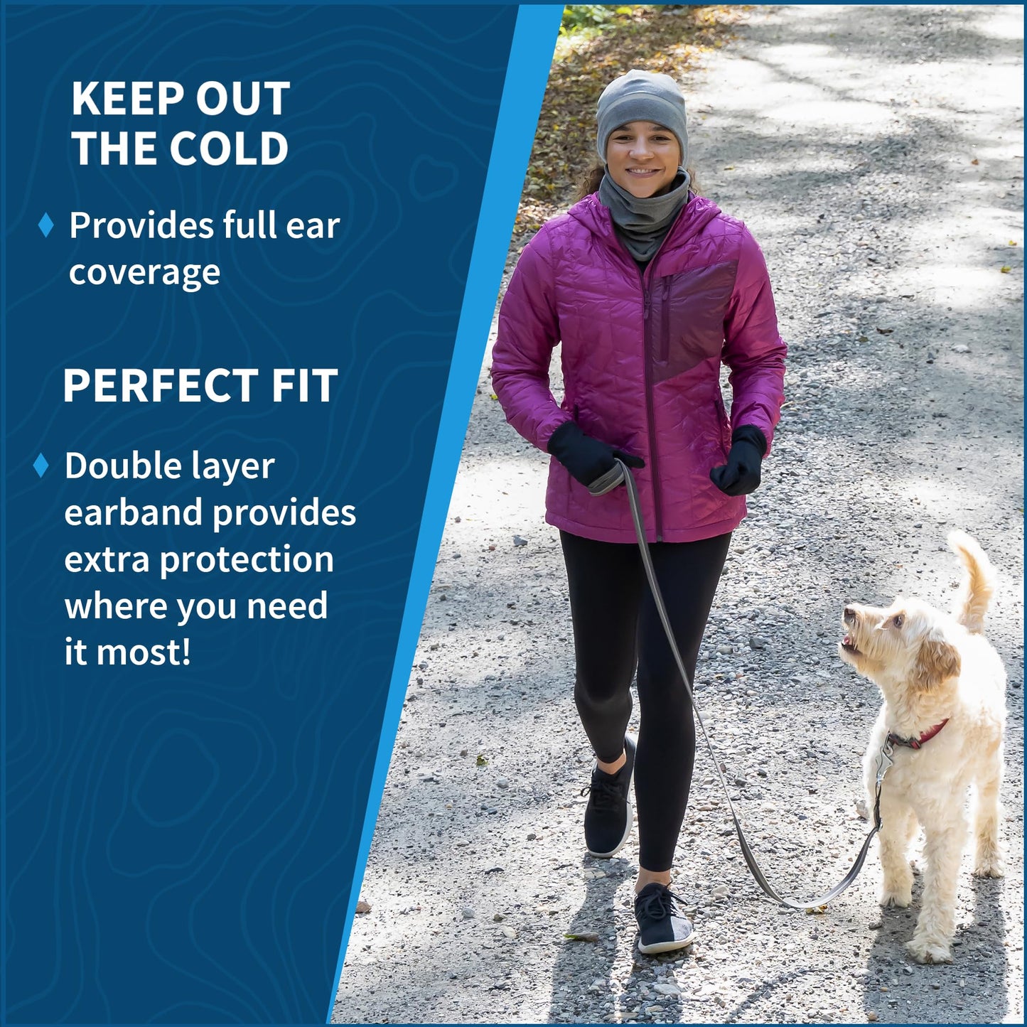 TrailHeads Women's Ponytail Hat | Reflective Cold Weather Running Beanie | Hat for Running, Hiking, XC Skiing - Heather Grey