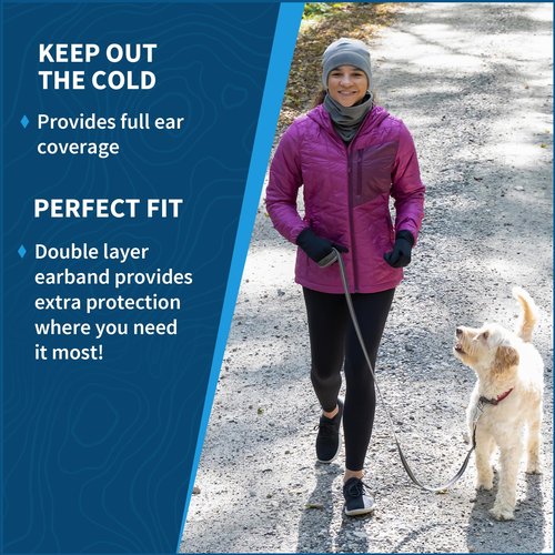 TrailHeads Women's Ponytail Hat | Reflective Cold Weather Running Beanie | Hat for Running, Hiking, XC Skiing - Heather Grey