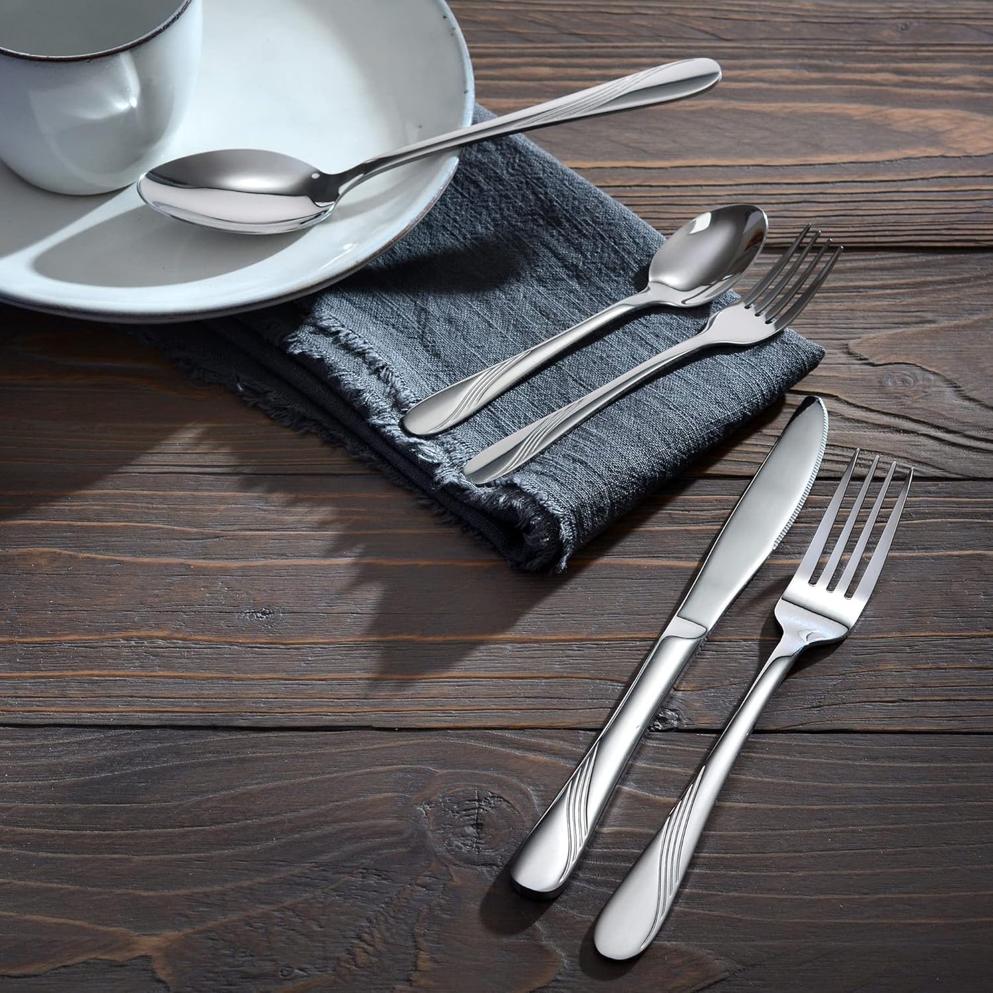cutlery set for 6 persons made of stainless steel, table cutlery set, nickel free, stainless, hand polished, dishwasher safe - Stralsund Series