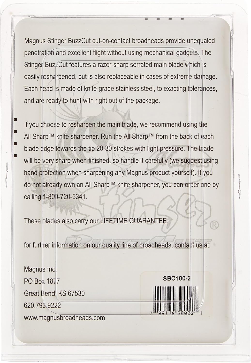 Magnus Stinger Buzzcut 2 Blade Arrow Broadhead (Pack of 3), 100-Grain