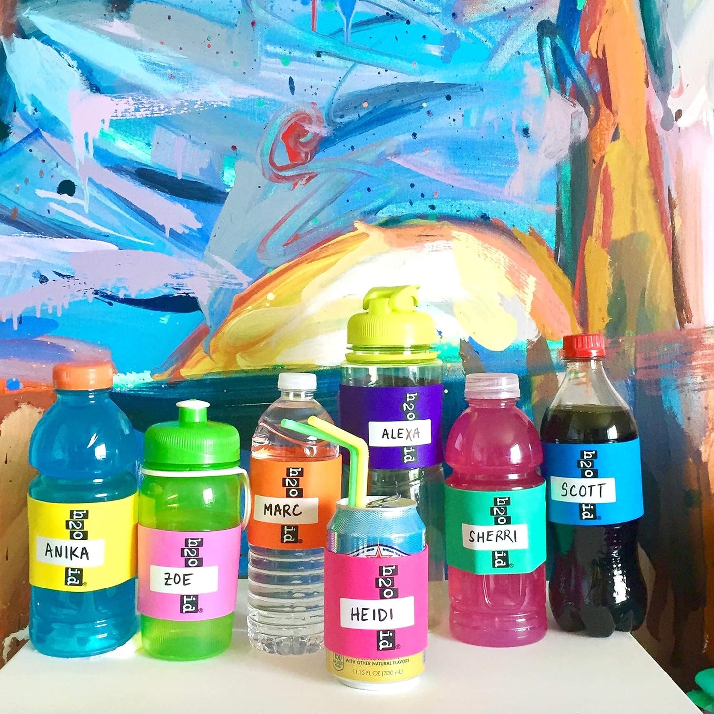 12 Band Party Pack Personalize and Label Drinks: Water Bottes, Reusable Bottles & Cups, a Drinking Glass, Beer, Cocktails
