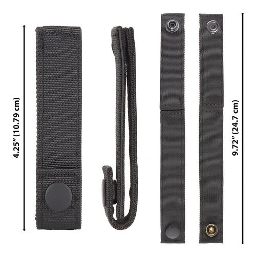 CAT Outdoors 4" MOLLE Straps with Snaps for Backpack - MOLLE Attachment Straps - MOLLE Webbing Accessories - MOLLE connectors - MOLLE Pack Straps - Tactical Strap Connectors (Black)