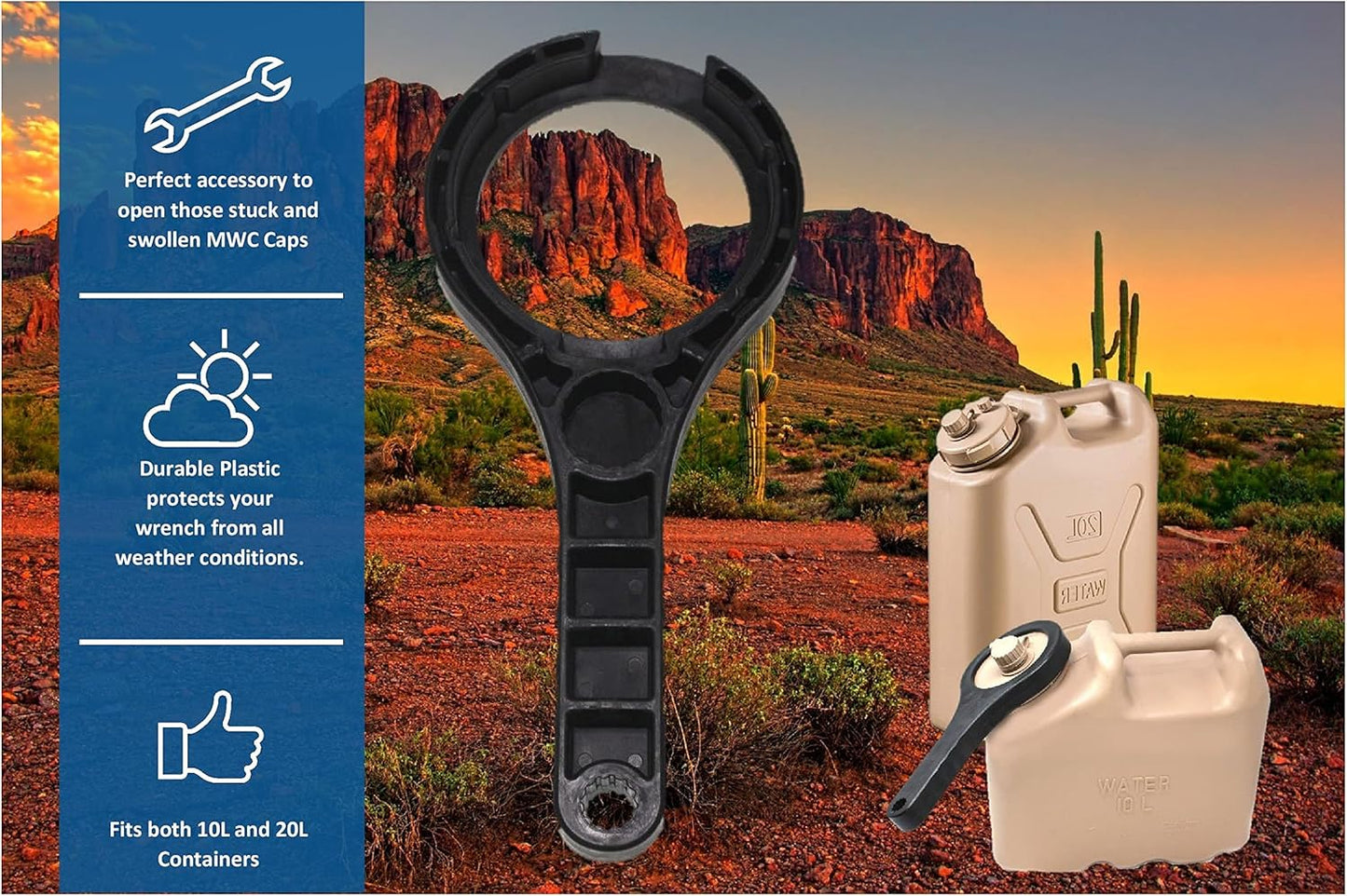 JSP Manufacturing Miltary Water Cap Wrench for your Scepter LCI & Skilcraft Military Water Cans MWC Made in America (CAP NOT INCLUDED)