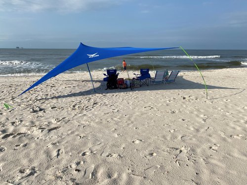 Big Tuna Shades - Giant Windproof Portable Shade - 15' x 15' - Sturdy - Customizable - Pop Up Canopy Tent for Beach/Lake/Camping