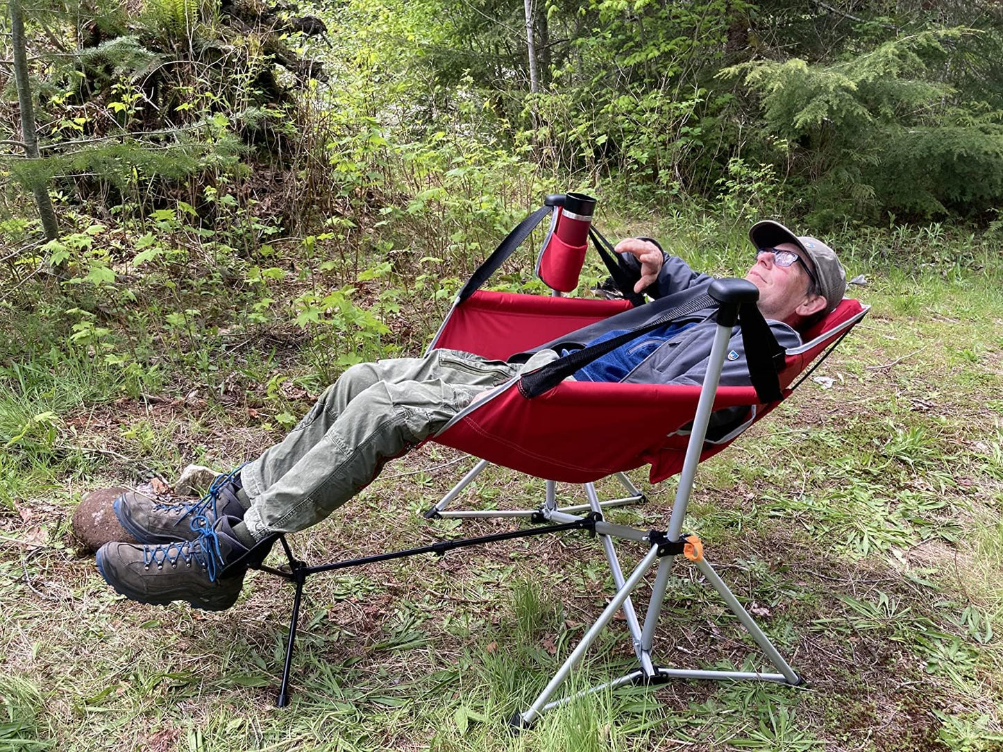 Universal Folding Camping Chair Foot Rest Ottoman Portable Recliner Lazy Retractable Footstool Leg Rest Chair for Hiking Fishing Beach (Gray)