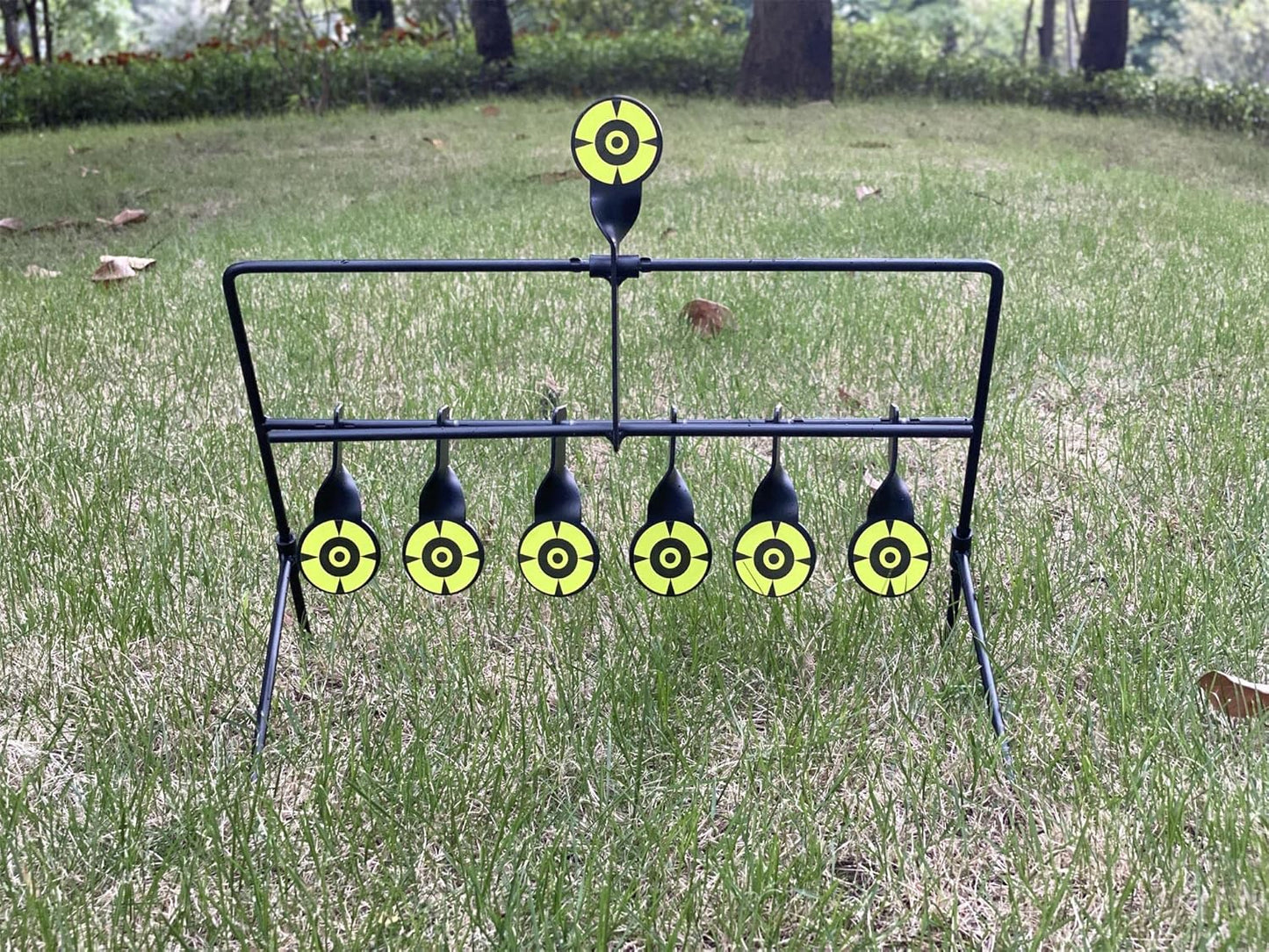 Atflbox Resetting Targets for Airgun Pellet BB Guns, 6 Steel Targets for Shooting, Rated for .177 Caliber