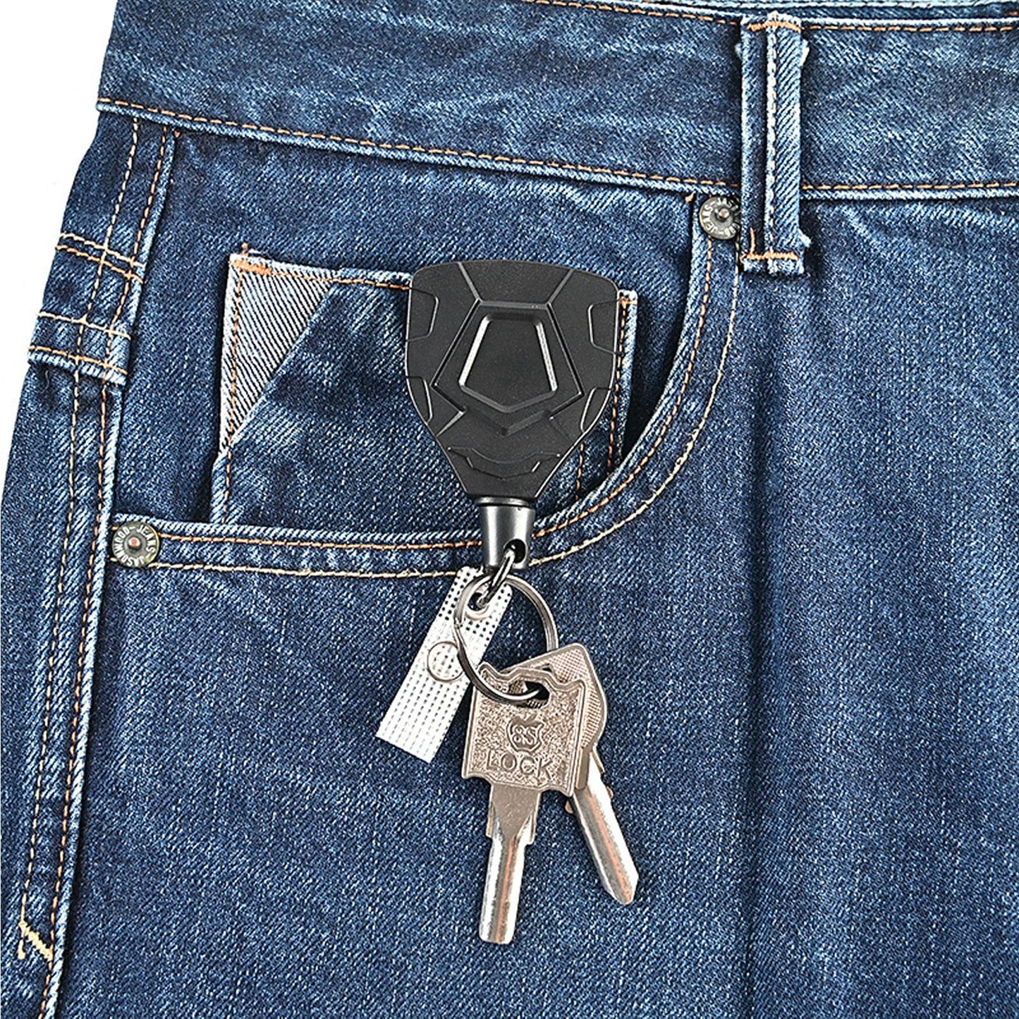 Alomejor 2 Pack Retractable Keychain Stainless Steel Outdoor Adventure Gear Accessory for Backpacks Bags Suitcase