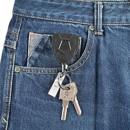 Alomejor 2 Pack Retractable Keychain Stainless Steel Outdoor Adventure Gear Accessory for Backpacks Bags Suitcase