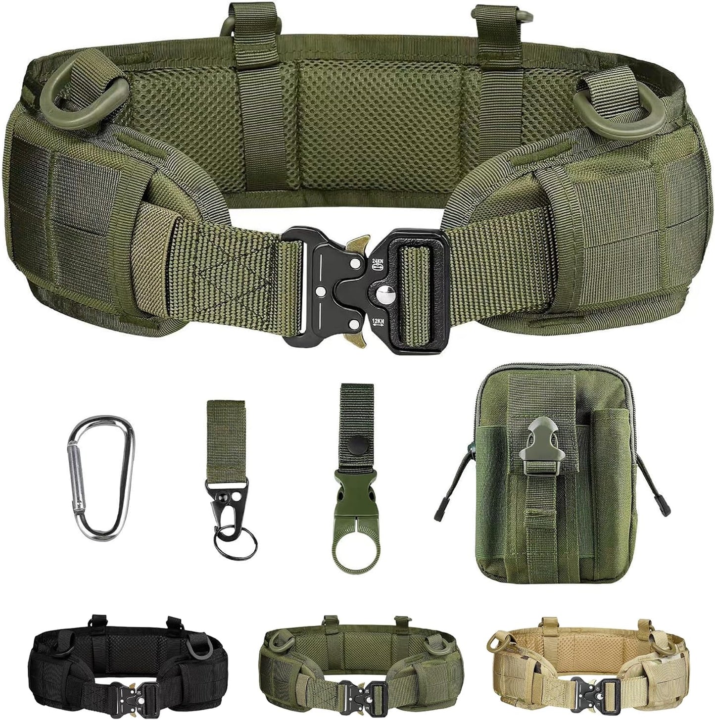 Tactical Molle Battle Belt | Outdoor Hunting Belt with Pouches | Durable Design
