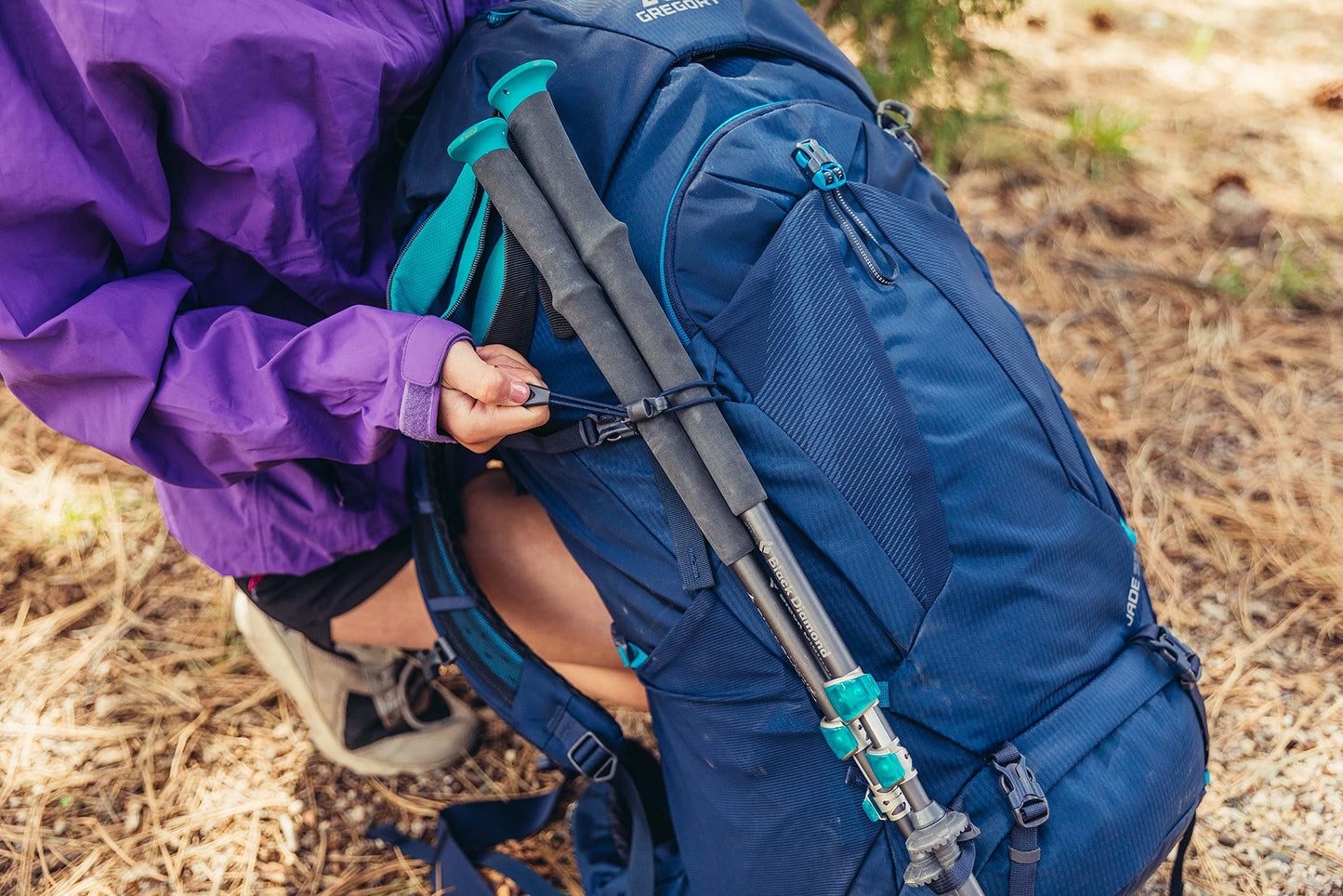 Gregory Jade 63L Women's Day Hiking Backpack, Ventilated Backpanel, Built-In Hydration Attachment for Bladder (Reservoir Not Included), Small/Medium, Midnight Navy