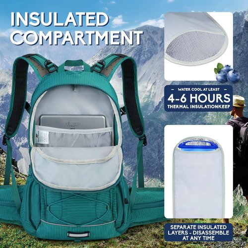 Hydration Backpack 3L Water Bladder, Hiking Water Backpack with Rain Cover, Insulation Hydration Daypack Rucksack for Cycling