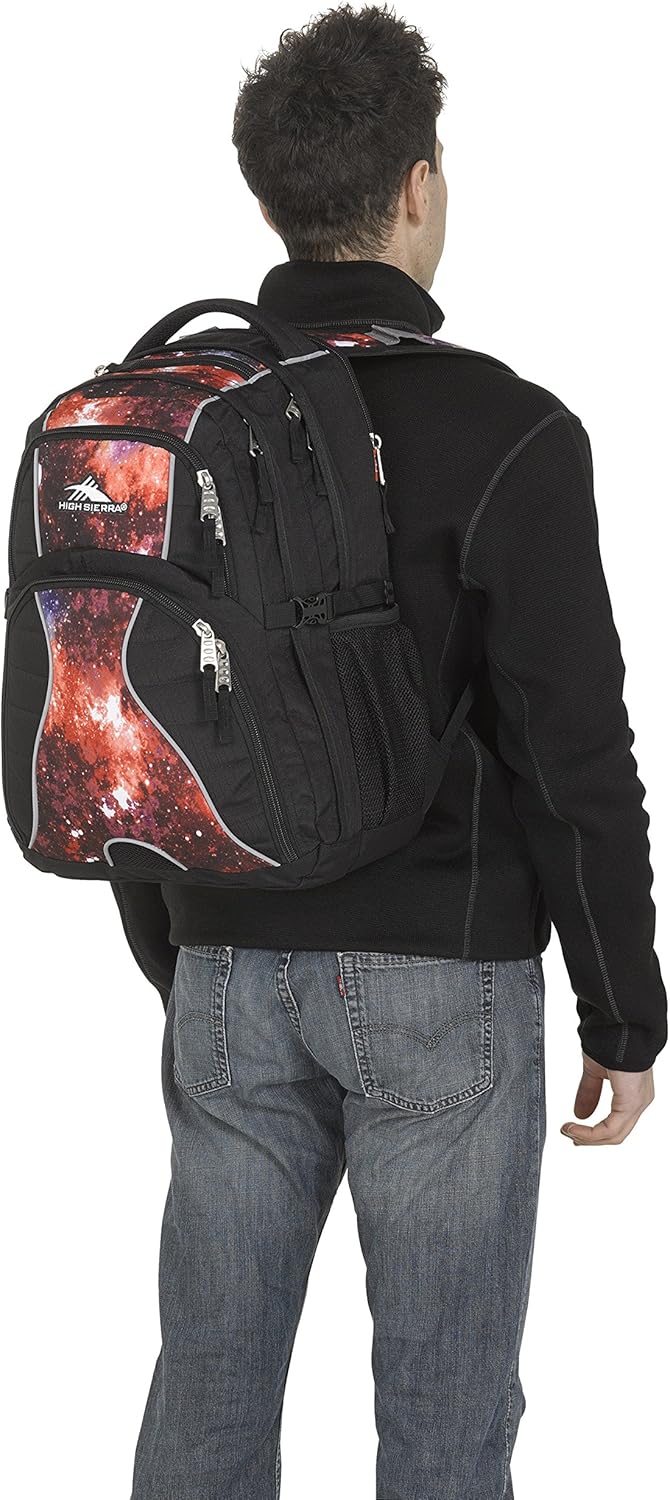 High Sierra Swerve Laptop Backpack, Crimson/Black, One Size