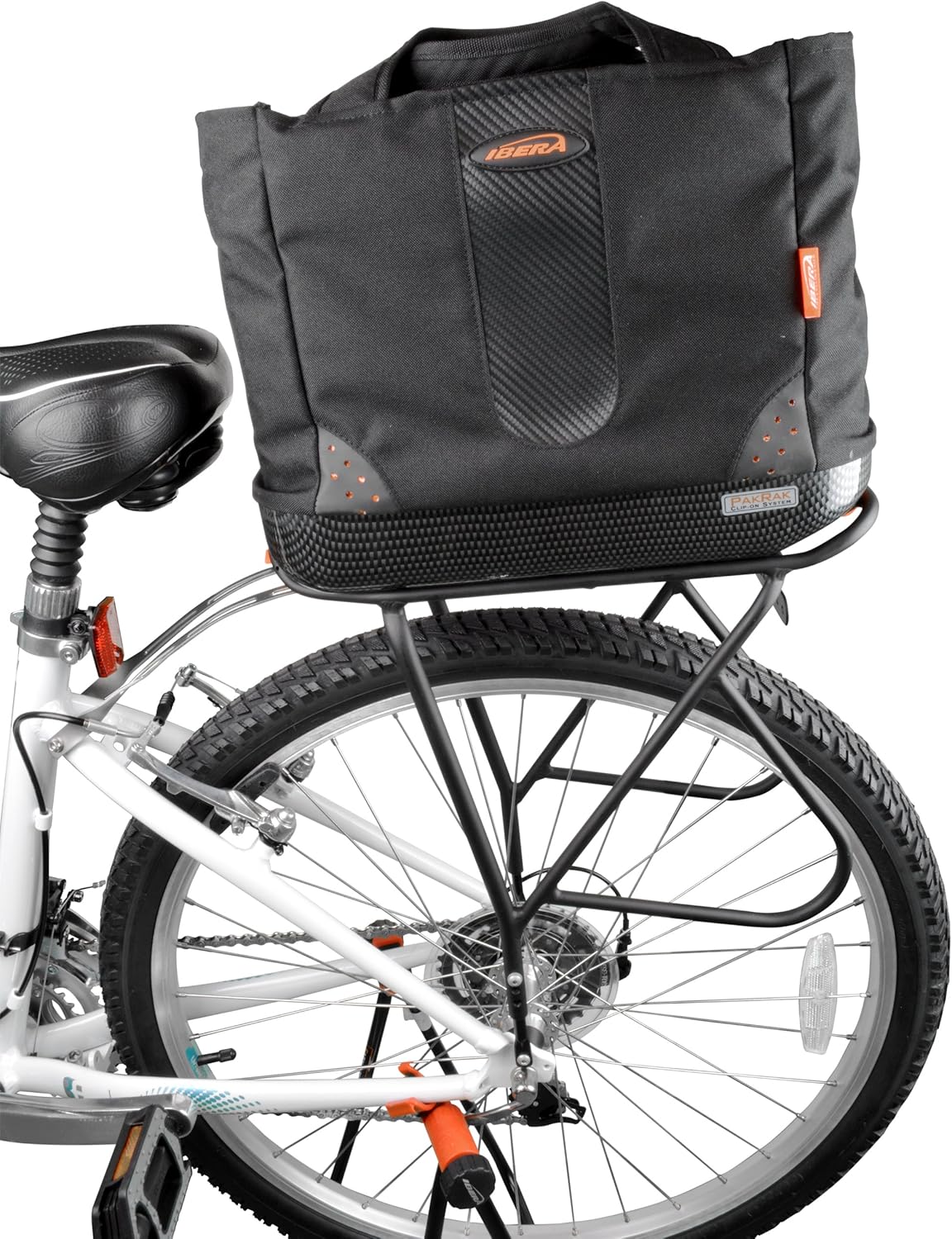 Ibera 2 in 1 PakRak Commuter Bicycle Trunk Bag with Expandable Panniers, Clip On Quick Release Design and Detachable Shoulder Strap