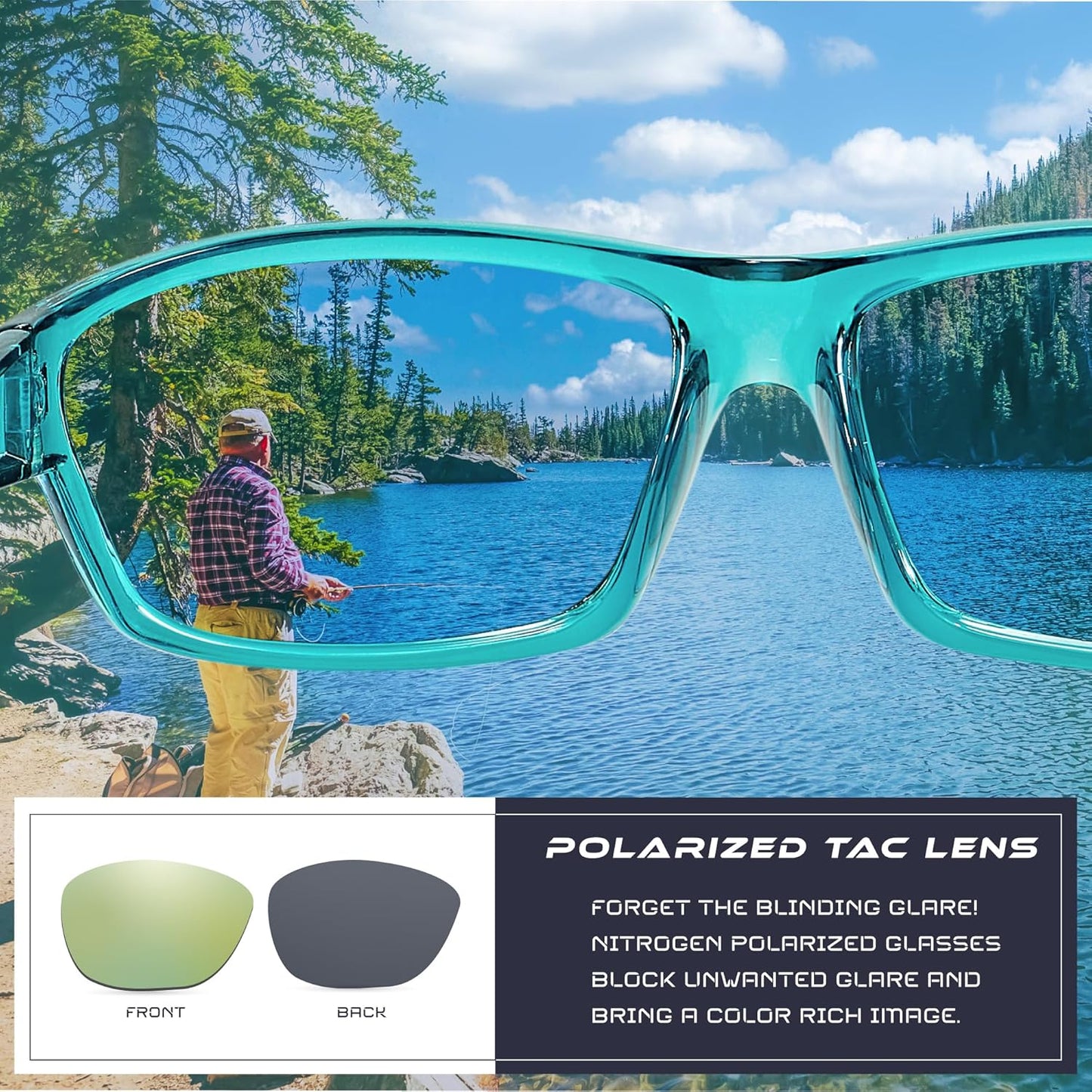 Nitrogen Polarized Wrap Around Sport Sunglasses for Men Women UV400 Driving Fishing Running Sun Glasses
