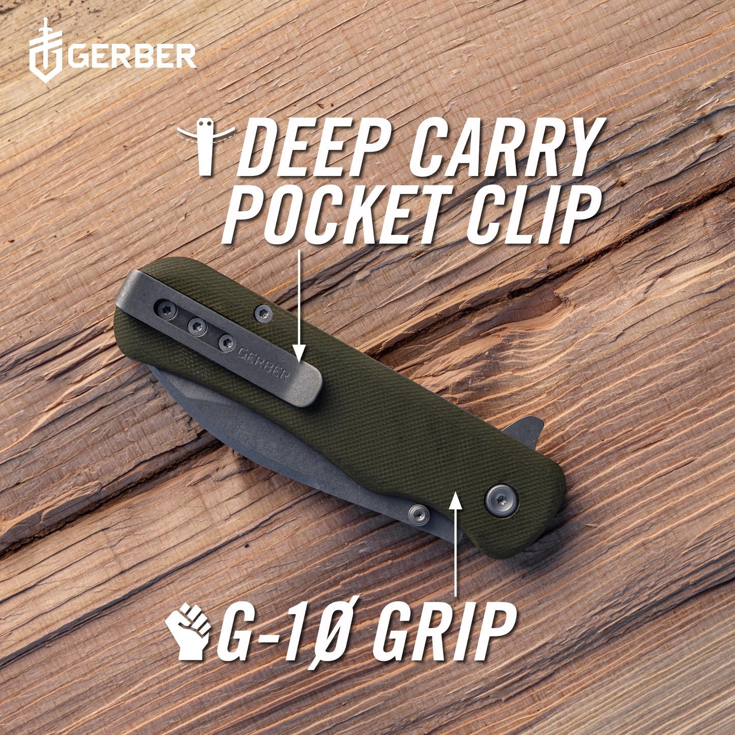 Gerber Gear Confidant EDC Pocket Knife, 3.2" Drop Point Plain Edge Folding Knife, Jade and Black Bamboo