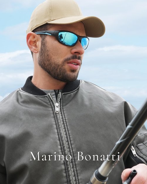 Marino Bonatti Polarized Fishing Sunglasses Outdoor PC Frame UV400 Protection Shades for Men Women Hunting Hiking, Small, Blue