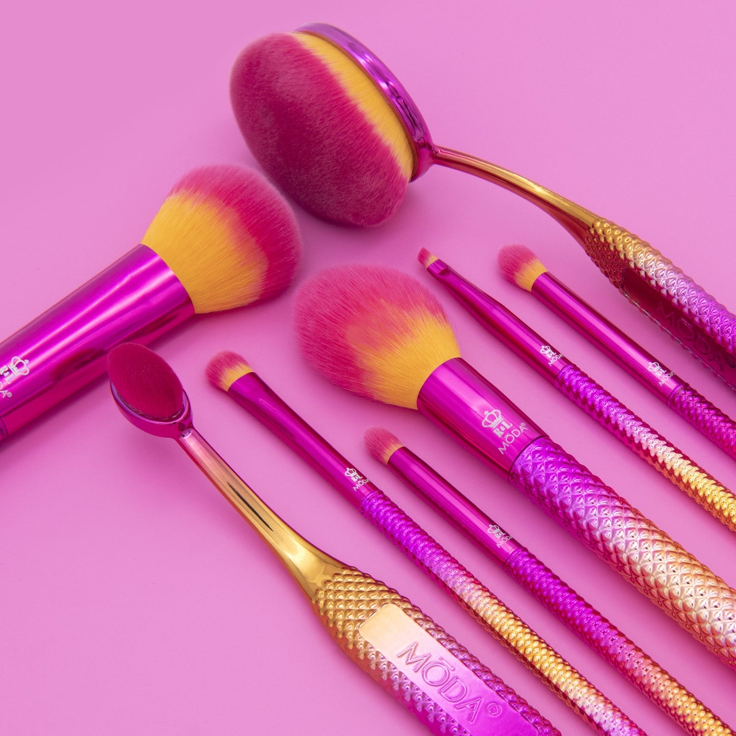 Sunset Prismatic 8Pc Makeup Brush Kit | Full Face | Moda Brush