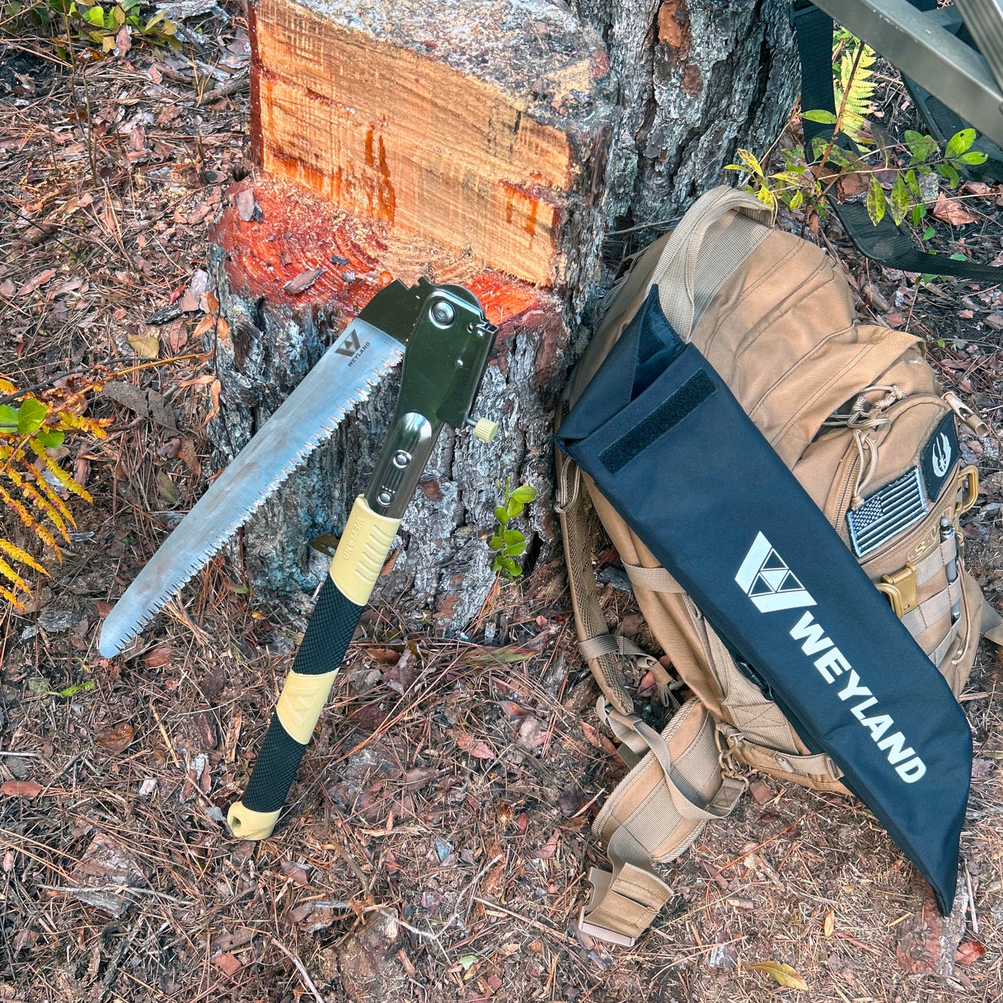 WEYLAND 20" Folding Hand Saw: 500 mm Large Foldable Blade for Bushcraft Backpacking and Survival - Big Silky Smooth Tool for Cutting Trees Logs Pruning Branches Bushcrafting Camping and Backpacking