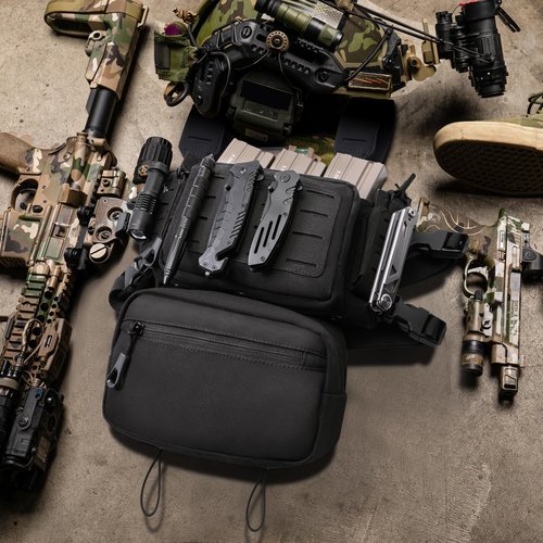 MOZETO Tactical Chest Rig, 1000 Denier Cordura Nylon Fabric Molle Micro Chest Rigs with 5.56/7.62 Magazine Pouch Holder