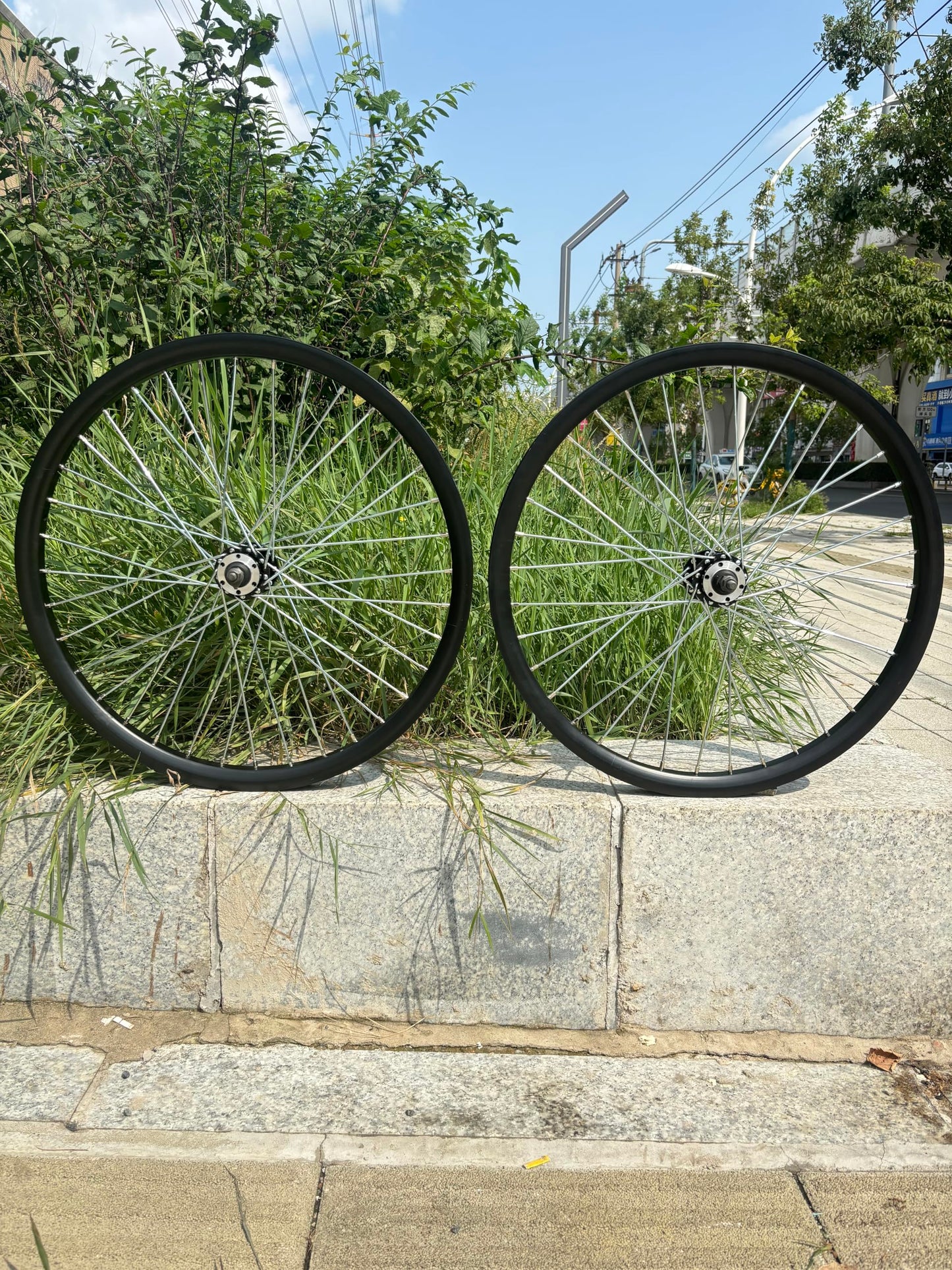 AUTES 26 inch Bicycle Wheel Set Double Wall Aluminum 26" Rim Set,Disc Brake,Front & Rear Heavy Duty Wheelset 10G 36 Spokes for MTB/Road/Cruiser Bikes(Rim Size 22.44")