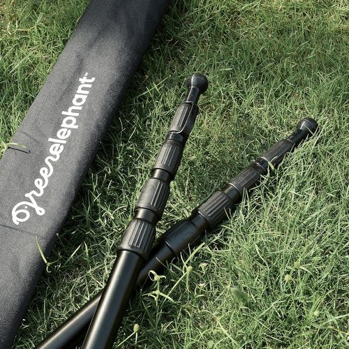 Green Elephant Camping Tarp Poles - Adjustable Aluminum Telescoping Tent Poles for Tarps, Canopy & Awning - Heavy Duty Collapsible Pole Set of 2 - Extends 8ft 2.8 in, Shrinks to 2ft 9.5 in.