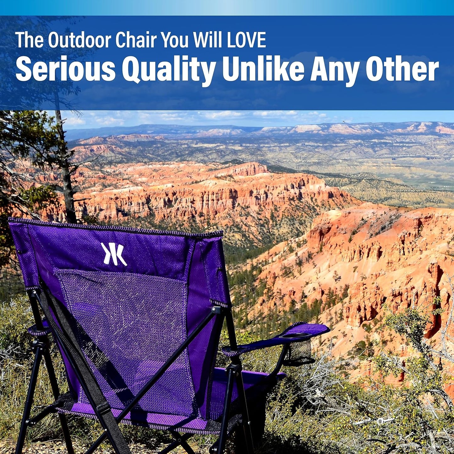 Kijaro Portable Camping Chairs - Enjoy the Outdoors with a Versatile Folding Sports Chair for Outdoor & Lawn - Dual Lock Feature Locks Position – Hallet Peak Gray