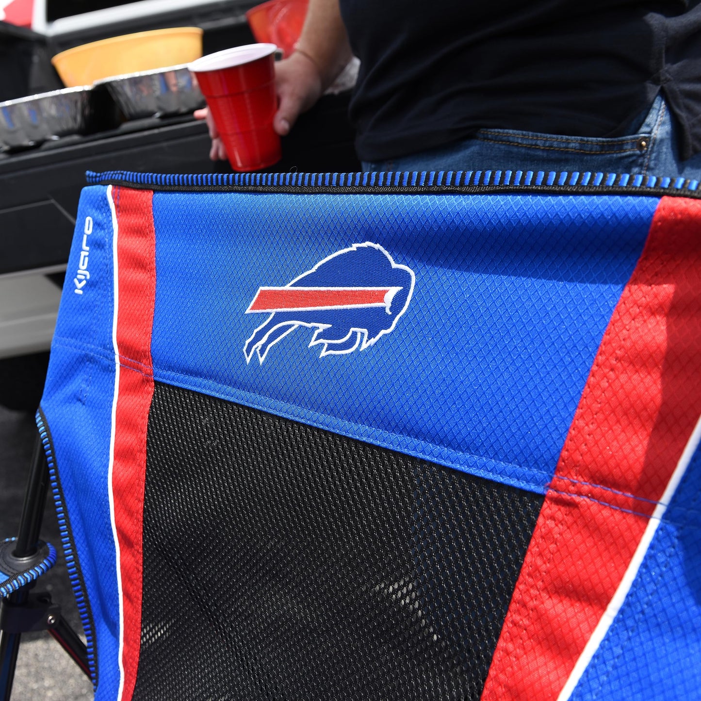 Kijaro Sports Fan Folding Chair, 26" L x 35.5" W x 37" H, Buffalo Bills