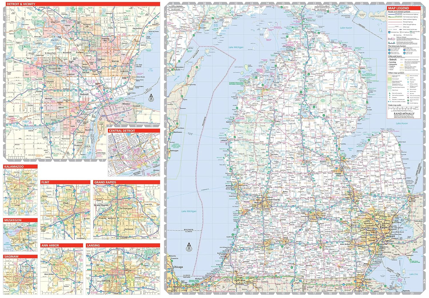 Rand McNally Easy to Read: Michigan State Map