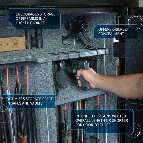 Gun Storage Solutions Handgun Hangers All Styles- Vinyl Coated Steel Hangers, Fit 22 Caliber and UP