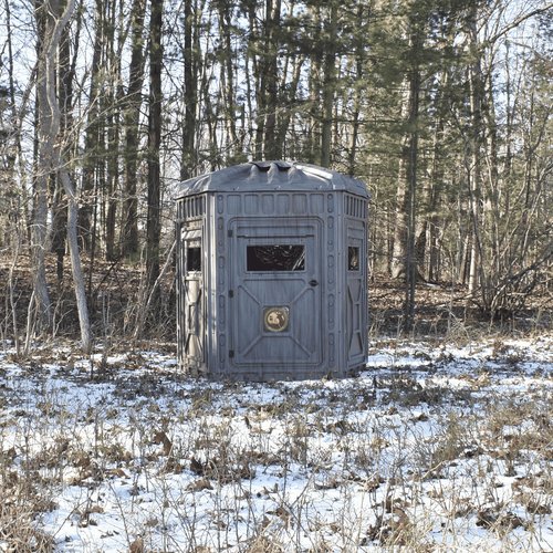 Outta Site Thicket 5-Sided Hunting Blind – 2-3 Persons Hard-Sided Ground Blind for Deer, Turkey Hunting – Oak