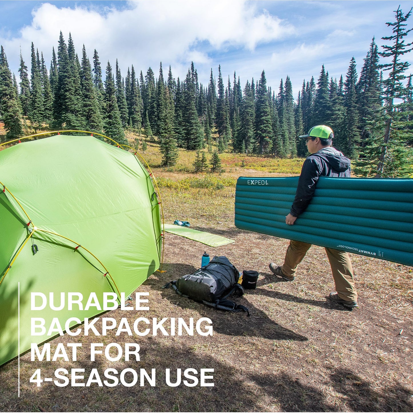 Exped Dura 5R | Abrasion Resistant | Insulated and Comfortable | -5 Degree Sleeping Pad, Cypress, Medium