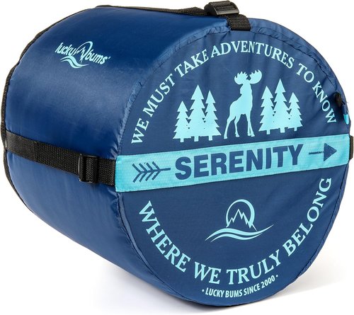Lucky Bums Youth Serenity II 25F/-4C Temperature Rated Mummy Style Sleeping Bag, Compressing Carry Bag Included
