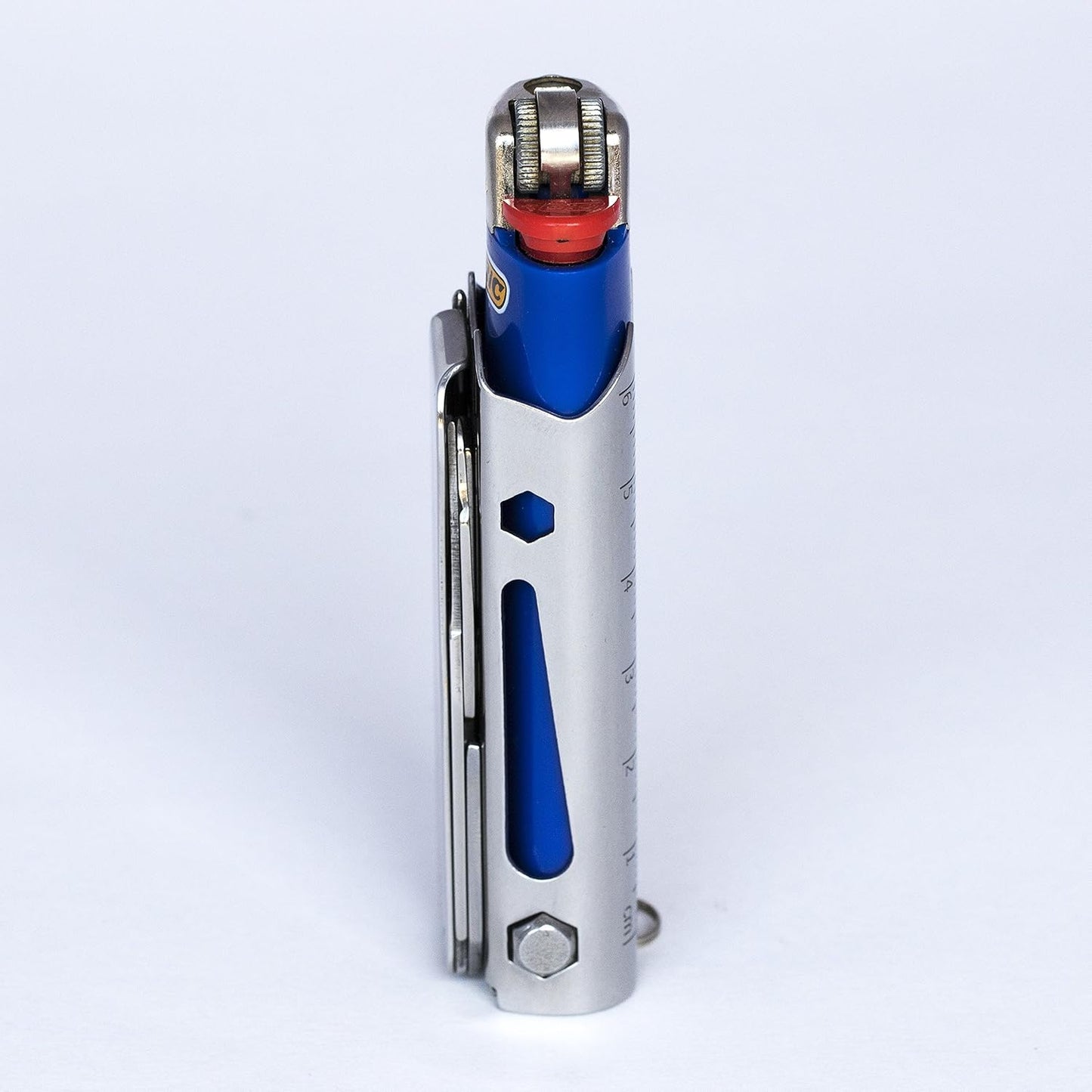 LighterBro Pro Lighter Sleeve - Multi-Tool - 420 Stainless Steel - Easily Fits Your Favorite Lighters - Includes Mini Pocket Knife, Ruler, Scissors, Screwdriver, Poker, Key Ring & More (Black)