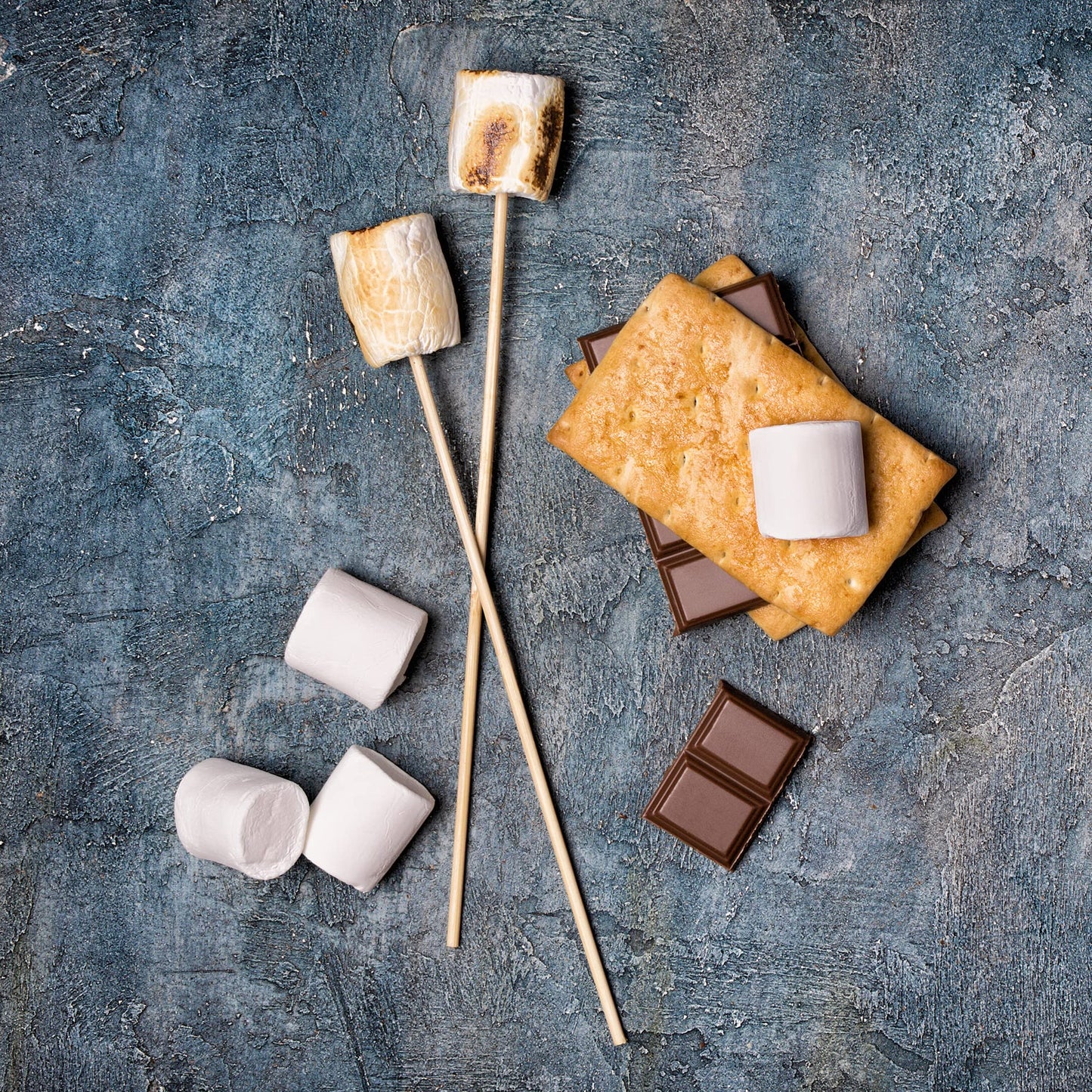 114 Piece Christmas S'mores Kit with Fire Starters - Makes Up To 24 S'mores - Includes 30" Roasting Sticks, Chocolate, Graham Crackers, and Marshmallows