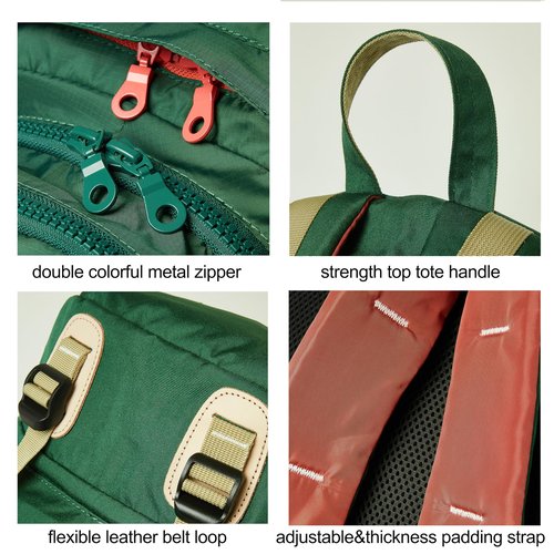 DORIS&JACKY UNISEX Campus Backpack Large Capacity Travel Casual Daypack For Women (Large-Green)