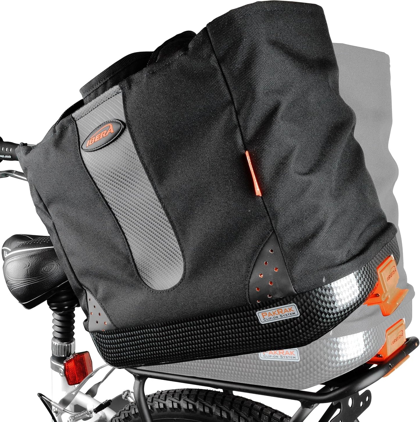 Ibera 2 in 1 PakRak Commuter Bicycle Trunk Bag with Expandable Panniers, Clip On Quick Release Design and Detachable Shoulder Strap