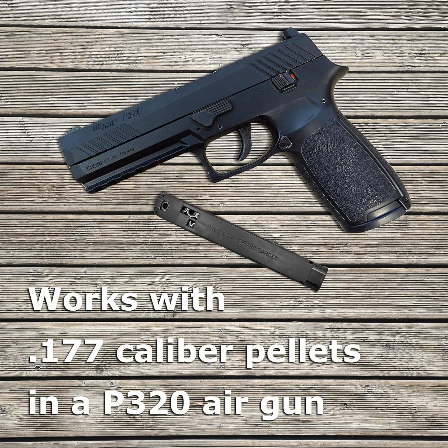 Sig Sauer P320 CO2 Air Pistol Magazine .177 Caliber, 20 Rounds - Rugged Durable Air Gun Accessory, 2-Pack