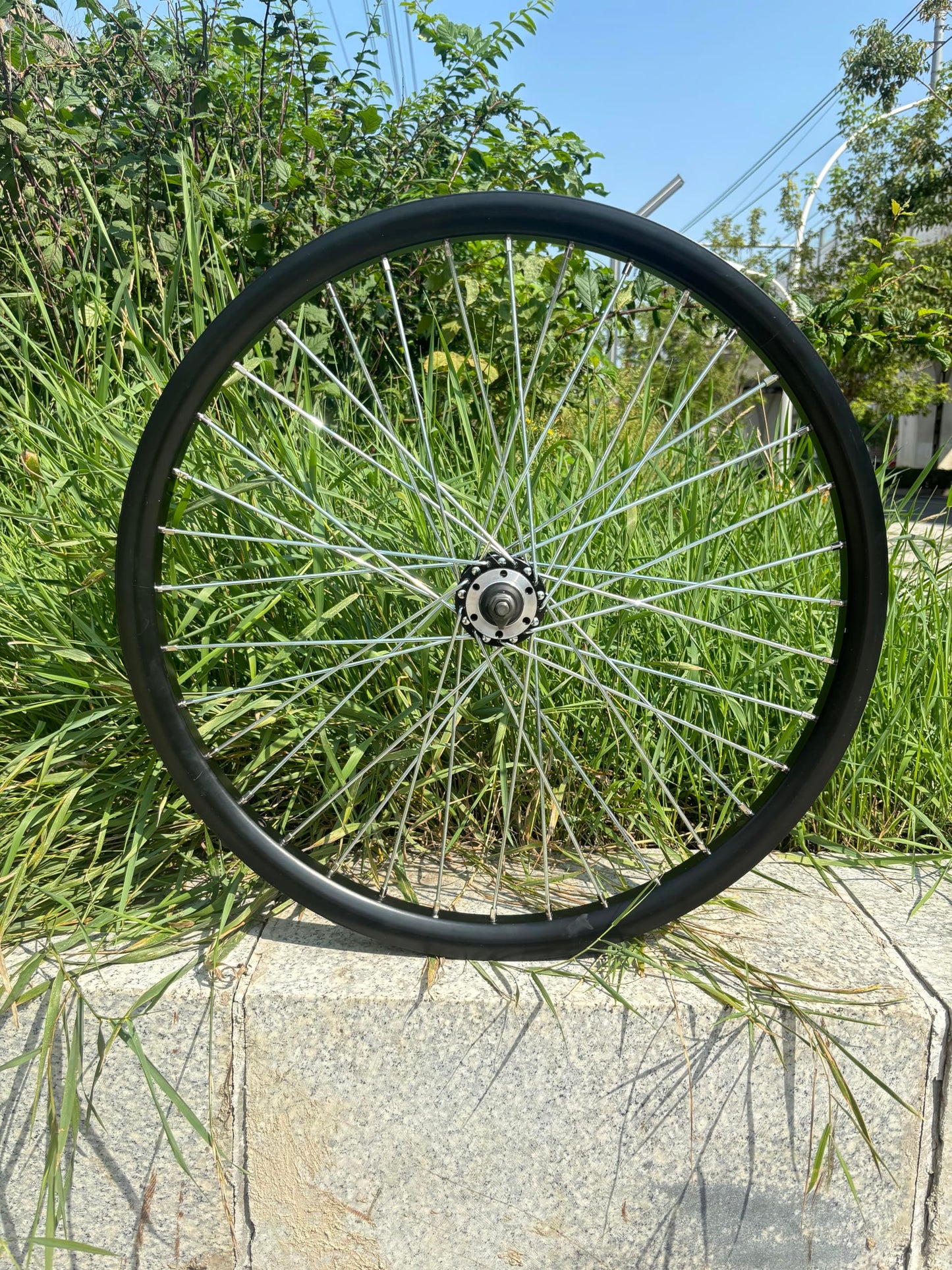 AUTES 26 inch Double Wall Aluminum Front Rim Heavy Duty Wheel 10G 36 Spokes for MTB/Road/Cruiser Bicycles