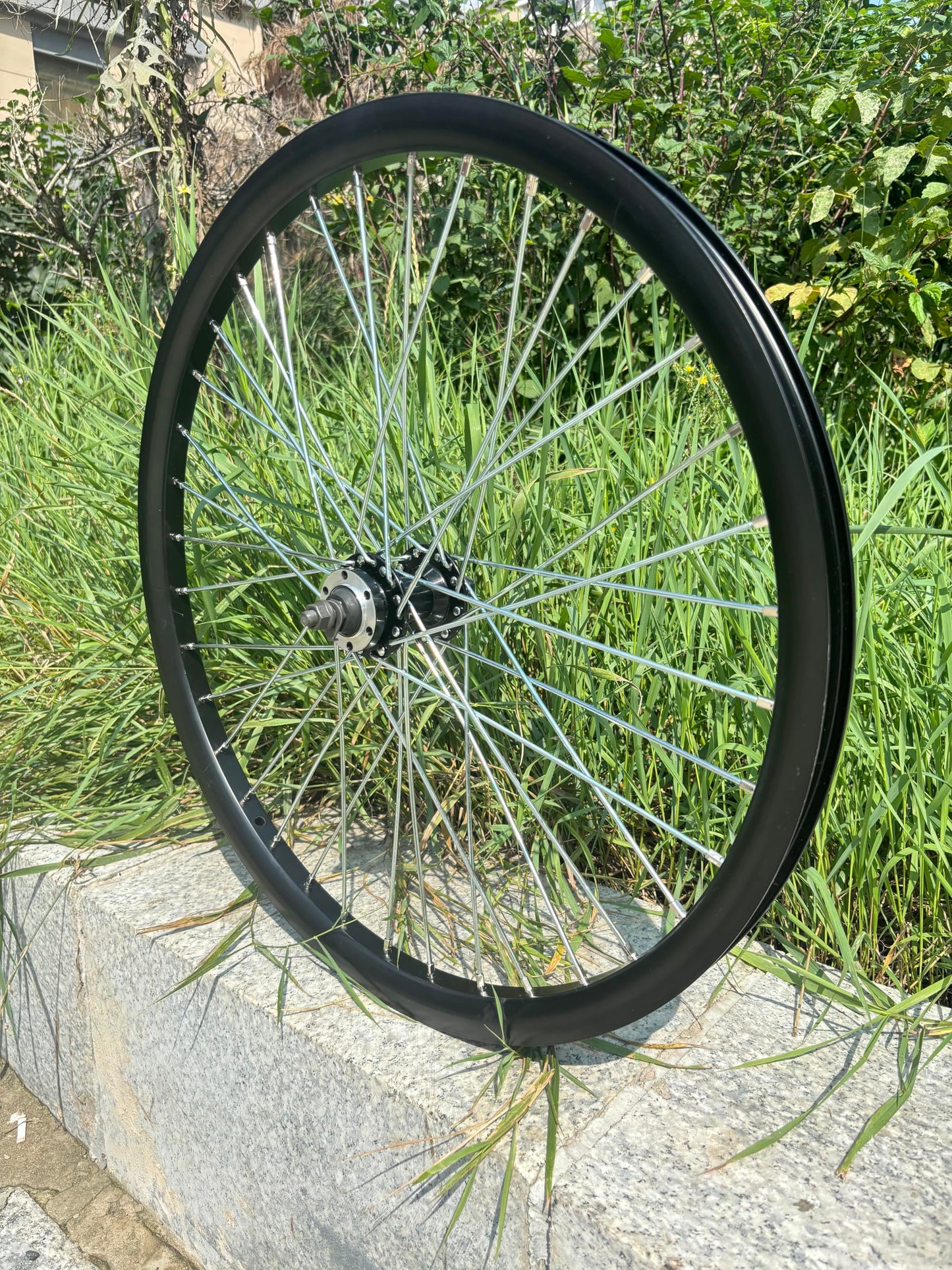 AUTES 26 inch Double Wall Aluminum Front Rim Heavy Duty Wheel 10G 36 Spokes for MTB/Road/Cruiser Bicycles
