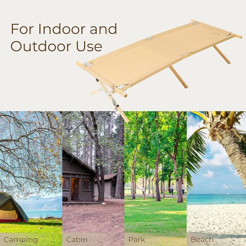 Folding Camping Cot - BYER OF MAINE Maine Heritage, 375 lbs Capacity, Portable & Durable