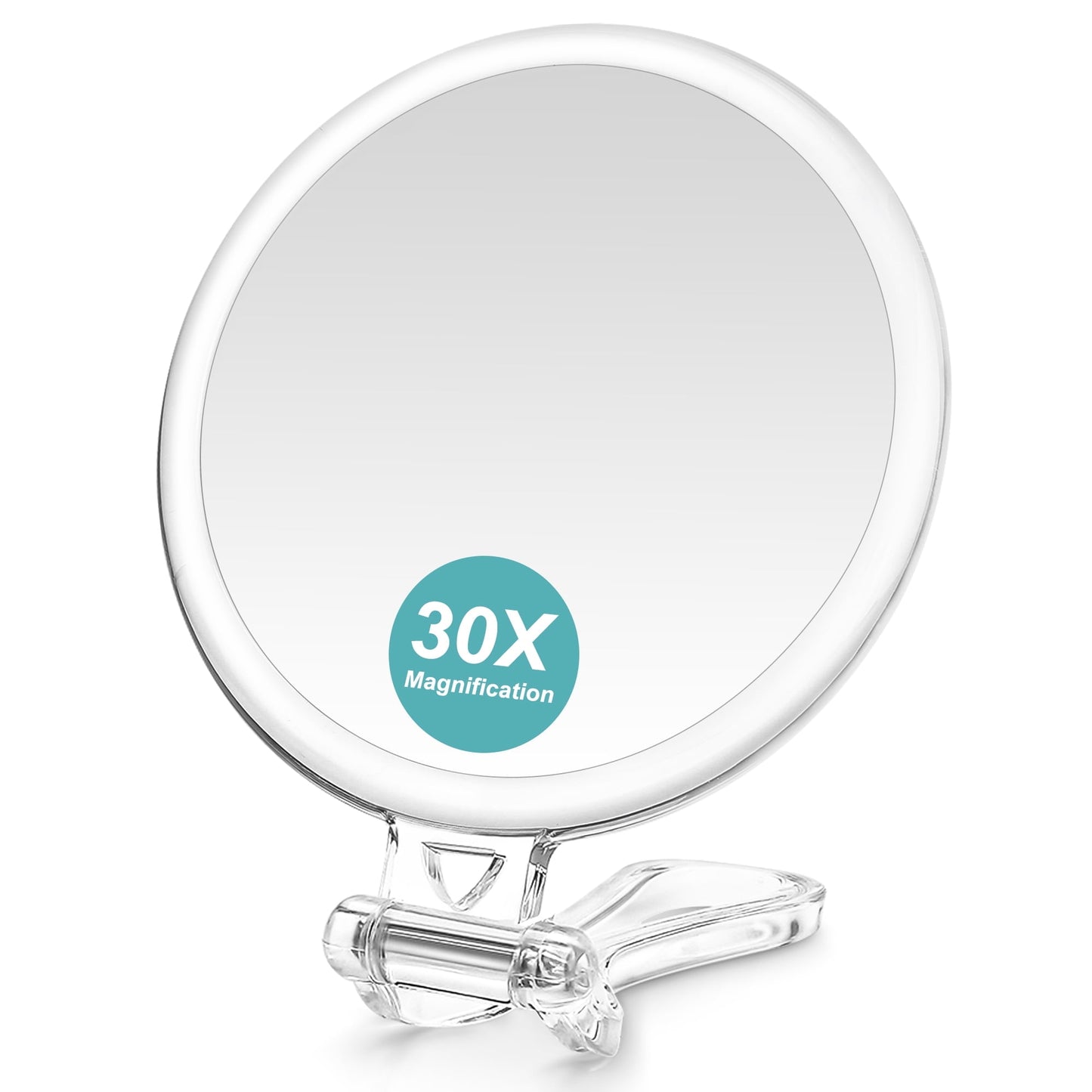 30X Magnifying Mirror with Handle | Travel Makeup Tool for Women