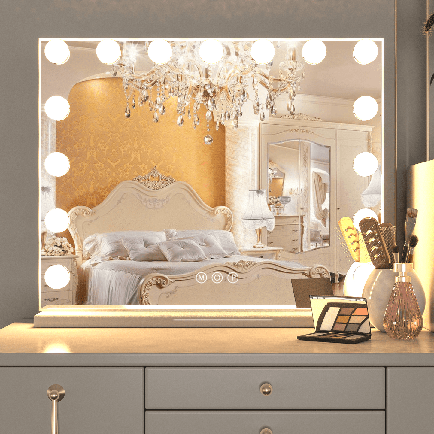 Hollywood Makeup Mirror with Lights | Large Lighted Vanity Mirror | 3 Color Modes