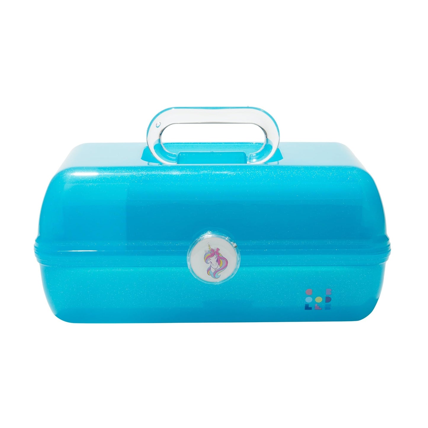 Caboodles Makeup Case | Blue Jelly Sparkle Travel Organizer with Mirror