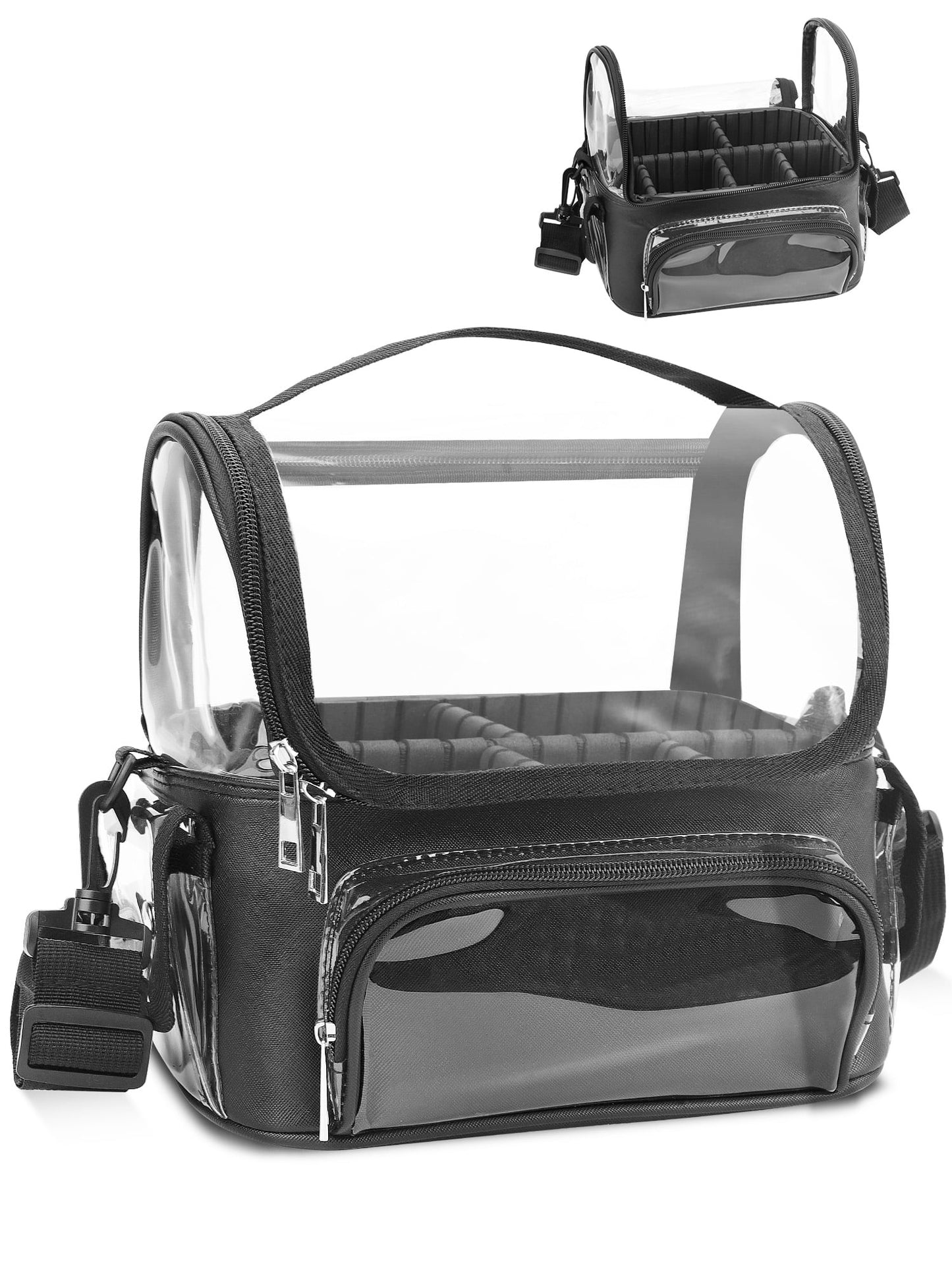 Clear Makeup Bag | EEEkit Travel Cosmetic Organizer | Adjustable Strap