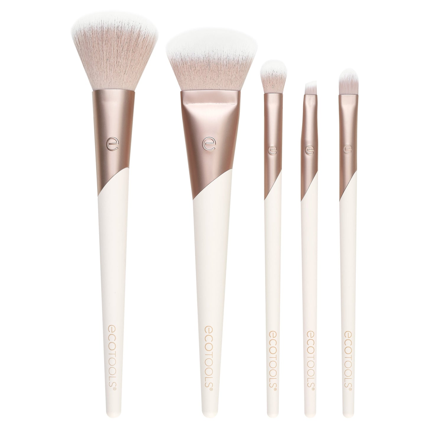 Eco-Friendly Luxe Natural Makeup Brush Set | 5-Piece for Face & Eyes