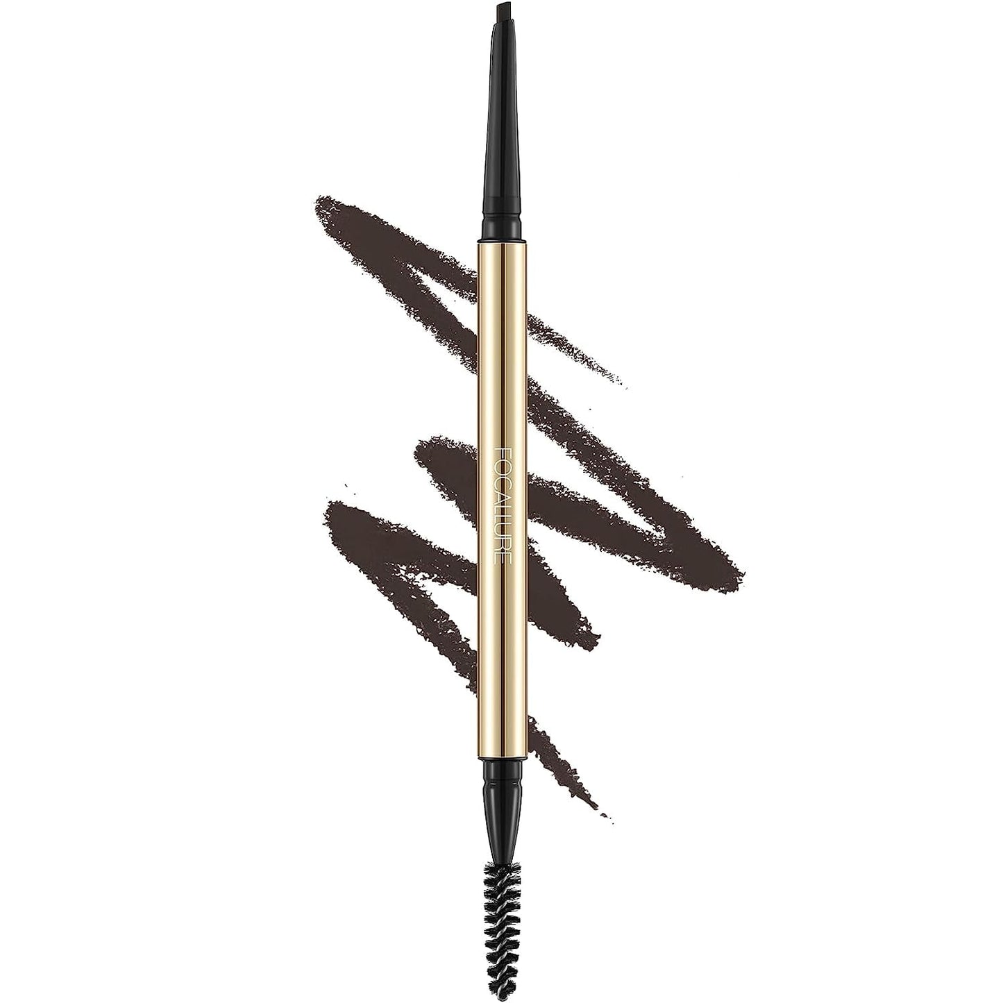 Waterproof Eyebrow Pencil | Dual-Sided Brow Brush | Deep Brown Shade