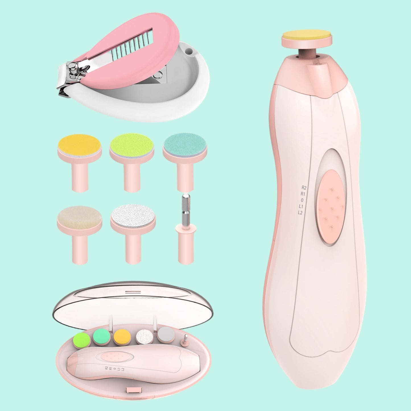 Electric Baby Nail Trimmer Kit | Safe Nail Clippers & Filer Set for Newborns
