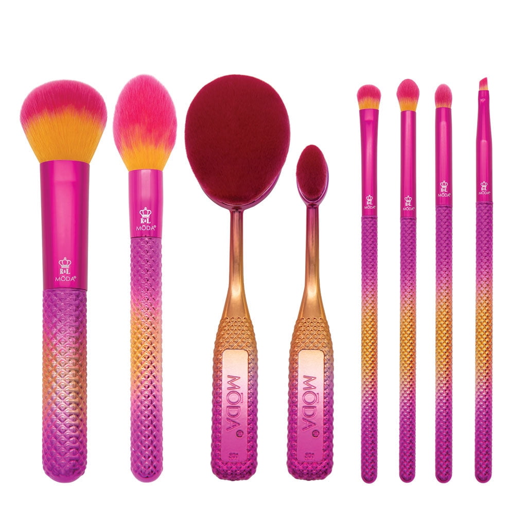 Sunset Prismatic 8Pc Makeup Brush Kit | Full Face | Moda Brush